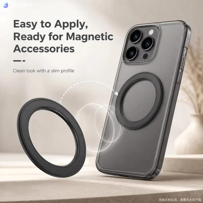 Phone Accessories Holder Car - สำหรับที่วางโทรศัพท์แบบวงแหวนแม่เหล็กแรงสูง Magsafe ที่ยึดติดผนังด้วยแม่เหล็ก ที่ยึดโทรศัพท์มือถือบนคอนโซลรถยนต์ สำหรับ iPhone